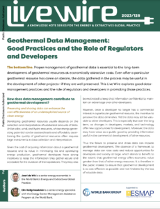 Geothermal Data Management: Good Practices and the Role of Regulators and Developers